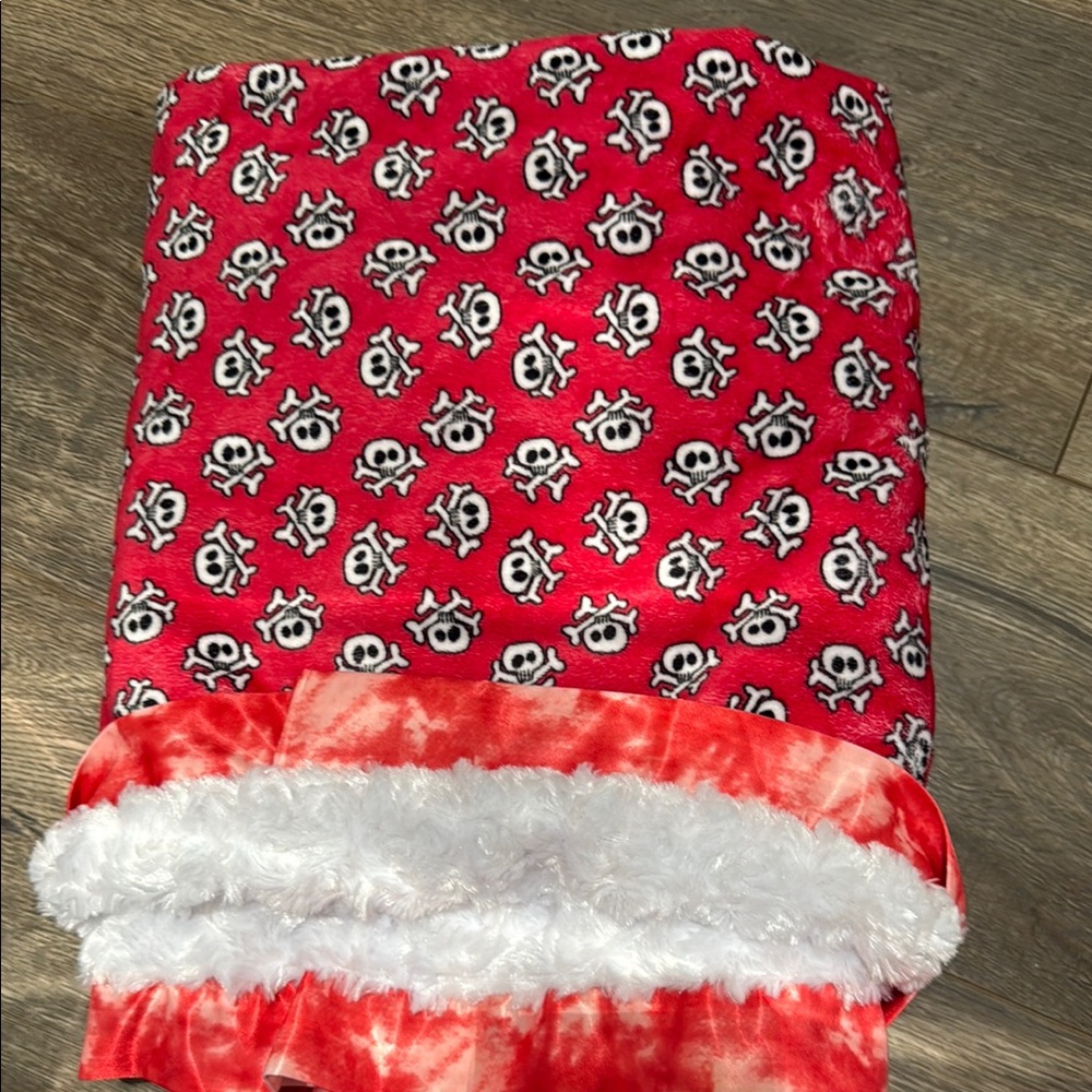 Red Skull Patterned Kids Blanket